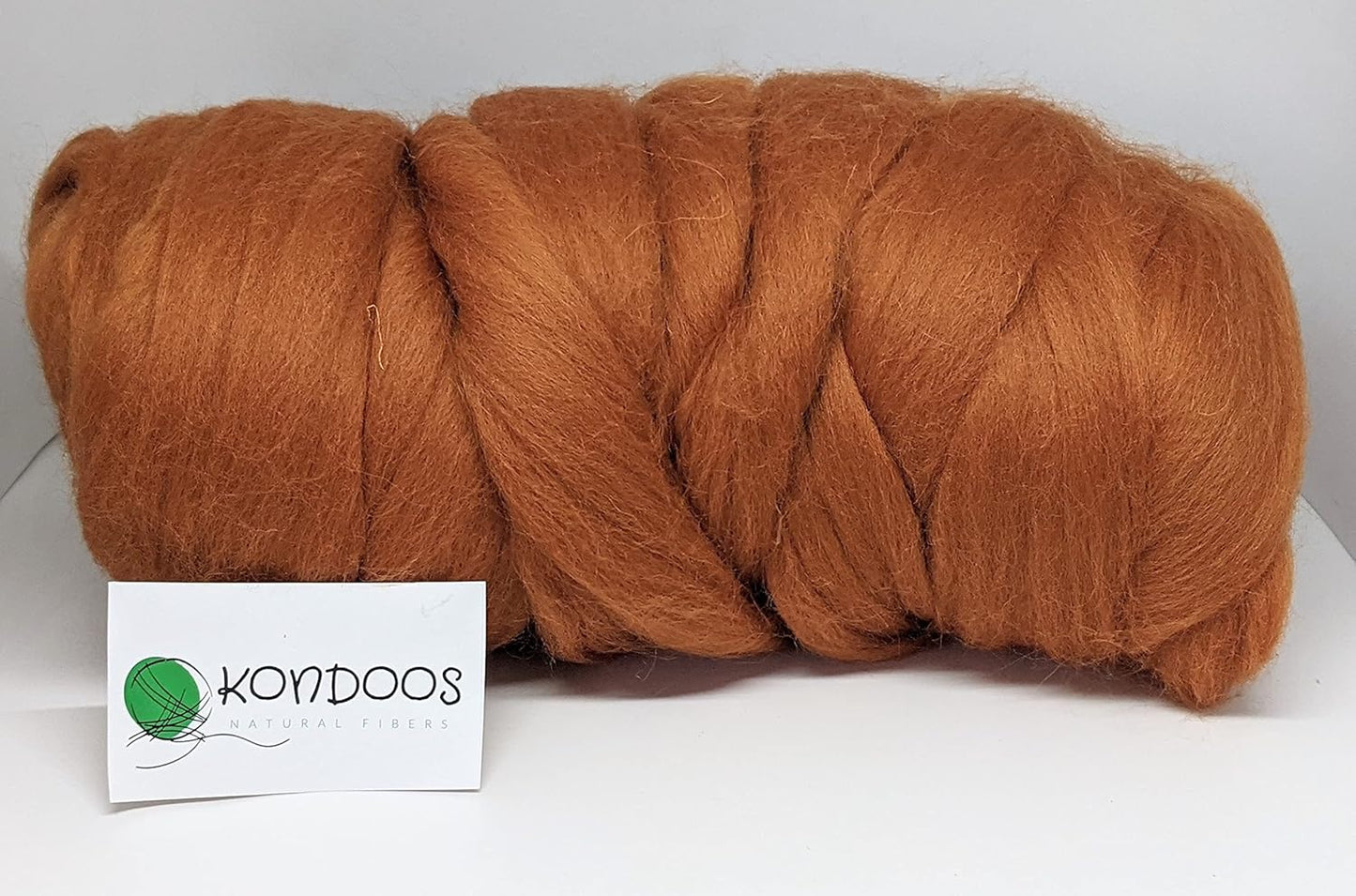 Kondoos Colored Natural Wool roving, 1 lb. Best Wool for Needle Felting, Wet Felting, handcrafts and Spinning. (ocher, 1 lb)