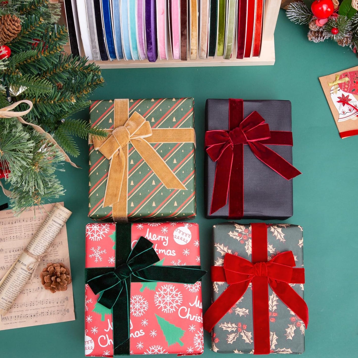 Vintage Red Velvet Ribbon, 1 Inch X 25Yd