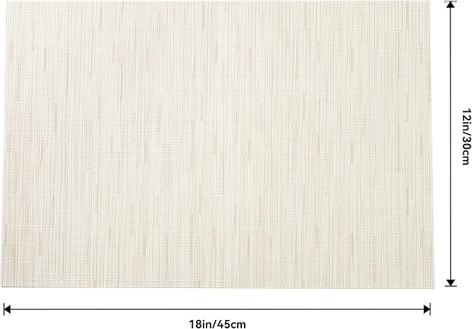 Leetaltree Pale Beige Placemats Set of 4 - Heat Resistant Non-Slip Place mats for Dining Table, Washable Durable PVC Vinyl Woven Table Mats(Pale Beige, 4)