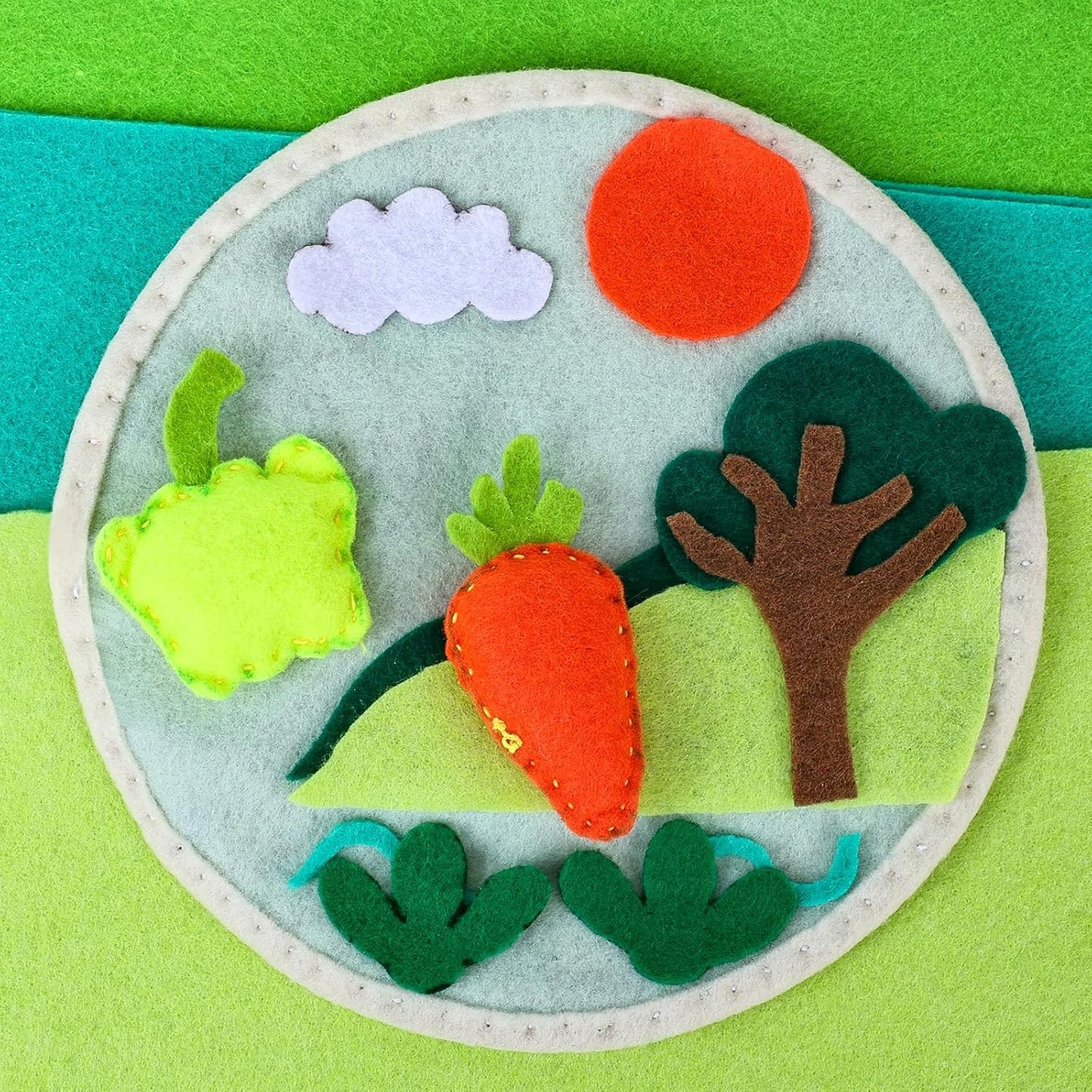 XSEINO 13 Rolls 8"x35" 1.4mm Thick Soft Felt Fabric Sheet 13 Assorted Green Series Colors Felt Pack Pastel Felt Sheets for DIY Craft Sewing Squares Nonwoven Patchwork