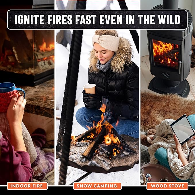 50lb Fatwood Fire Starter Sticks | 100% Natural Fire Starters for Fire Pit, Wood Stoves, Fireplaces & Bonfire | Easy Start w/Just 2 Sticks Burns in All Weather Conditions by Billy Buckskin (50lb Box)