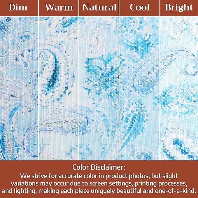 Maison d' Hermine Premium Table Cloth Rectangle Table 100% Combed Cotton 90 x 70 Inches Tablecloth Reusable Decorative for Dining Room, Farmhouse, Home, Party, Festive & Wedding - Paisley Blues