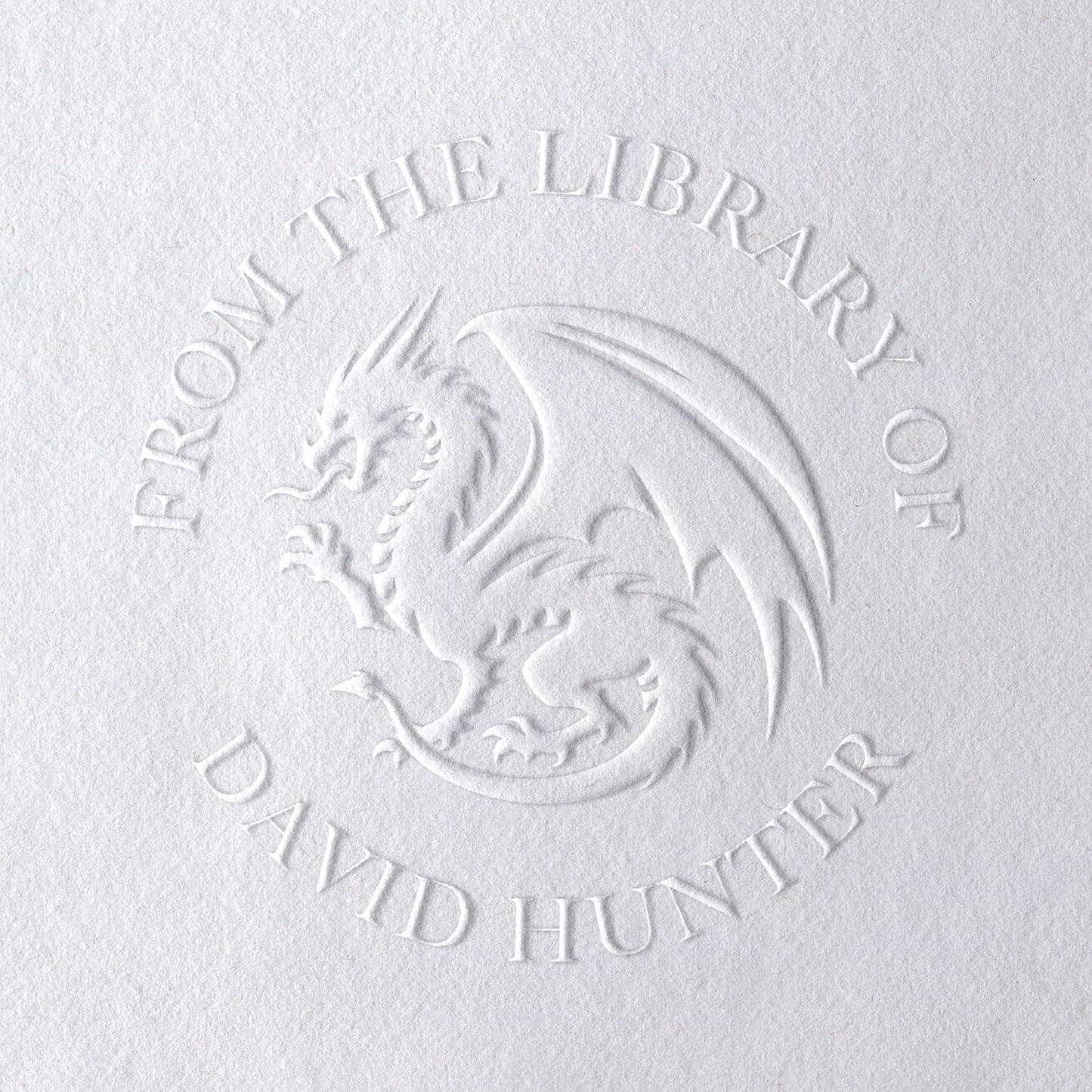 Dragon Book Embosser, Custom Round Library Book Embosser, Fantasty Fiction Dragon Ex Libris Embosser, Gift for Book Lover | Black or Pink Embosser (Dragon #3)