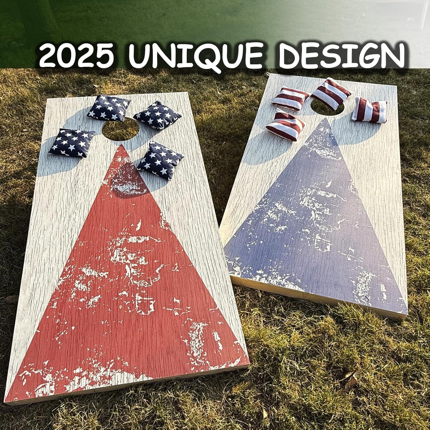 4×2FT Cornhole Board Set,Wooden Corn Hole Games for Adults Bean Bag Toss Game Set, with Corn Hole Bags Set 8,2 Cornhole Boards and a Carrying Case for Wedding/Party/Outdoor/Hiking/Yard