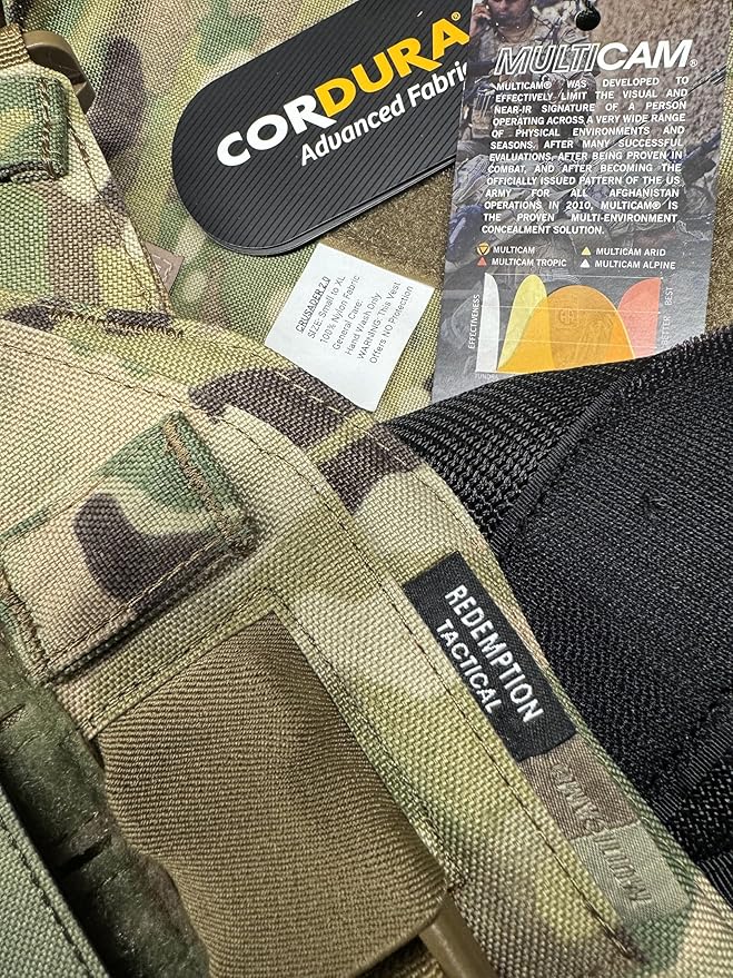 Redemption Crusader 2.0 Molle Quick Release Buckles Airsoft Vest With Adjustable Size Sides And Triple Pouch