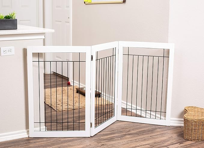 Internet's Best Traditional Wire Dog Gate - 3 Panel - 30" Tall - White