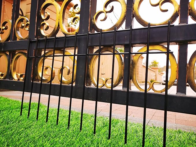 Adavin Small or Medium Animal Barrier Fence,20pack Black 20 In(L)X12 In(H) 1.6in Spacing No Dig Fence For Dogs, Metal Heavy Duty Fence for Cats Rabbits Critters, Garden Fencing For Yard. Total 33.5 Ft