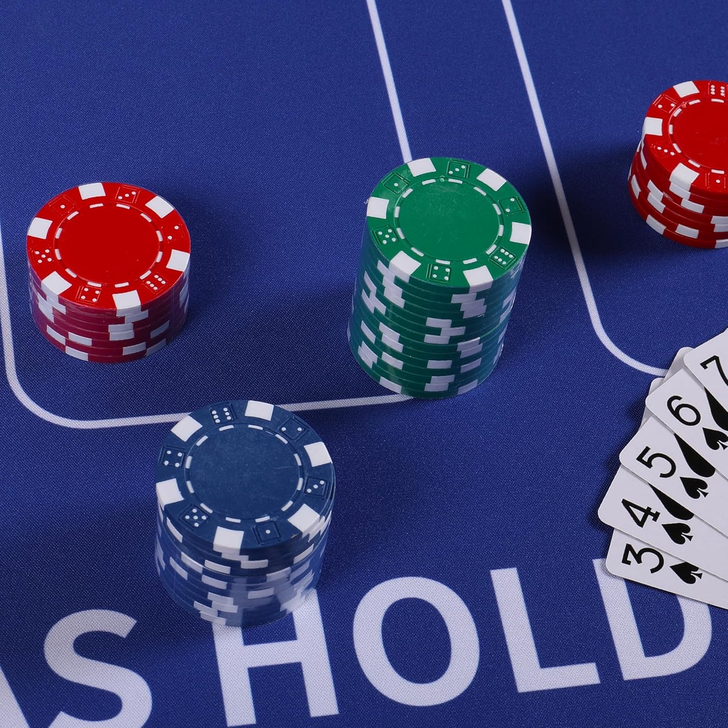 Poker Table Top - Foldable 70" x 35" Texas Hold'em Poker Mat with Non-Slip Backing and Zipper Carrying Bag - Waterproof and Portable Casino Table Topper Card Mat for Home Game Nights Up to 10 Players