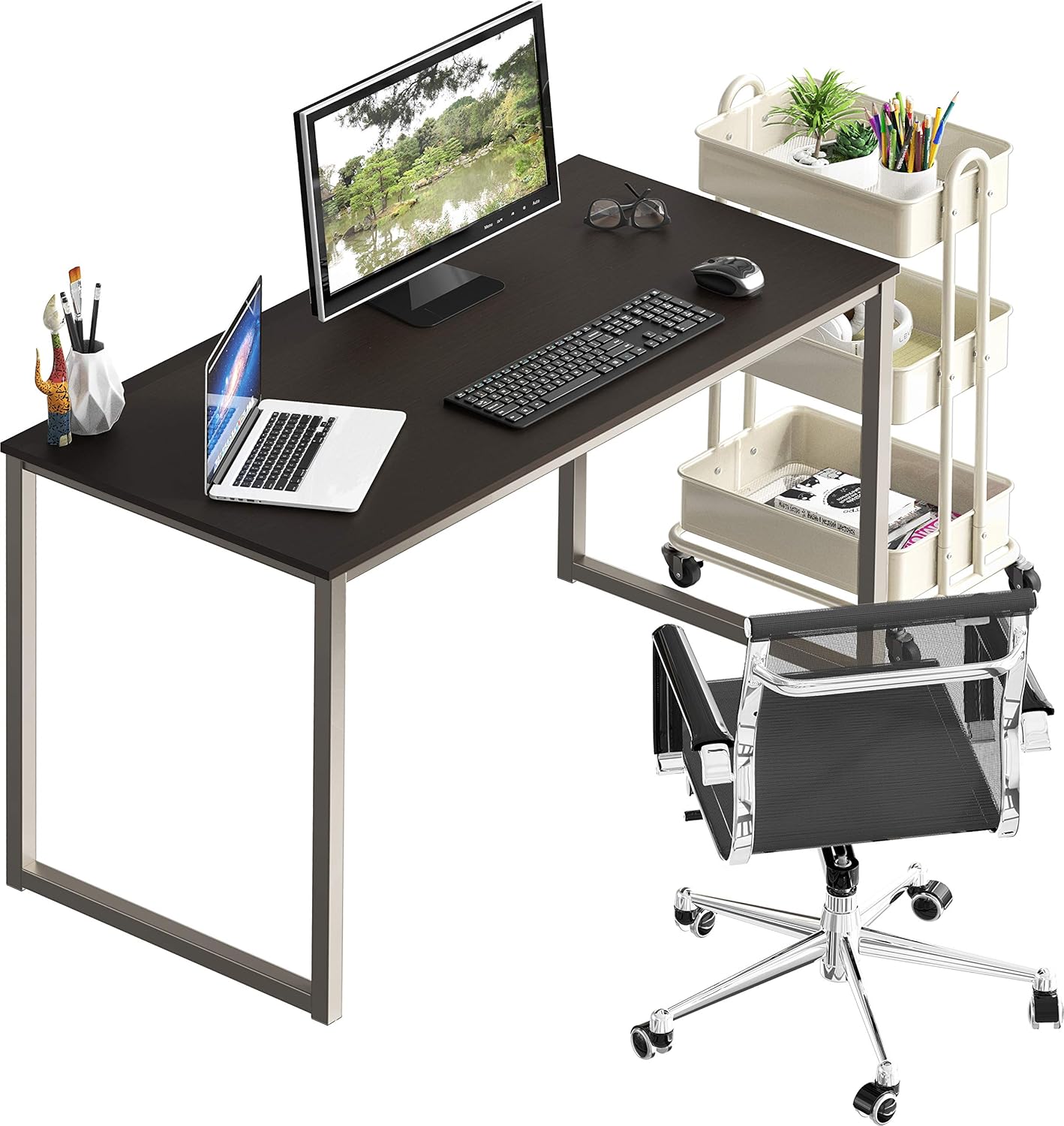SHW Mission 48-Inch Home Office Computer Desk, Espresso