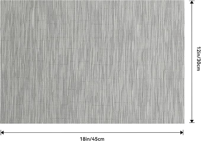 Leetaltree Silver Placemats Set of 8 - Heat Resistant Non-Slip Place mats for Dining Table, Washable Durable PVC Vinyl Woven Table Mats(Silver, 8)