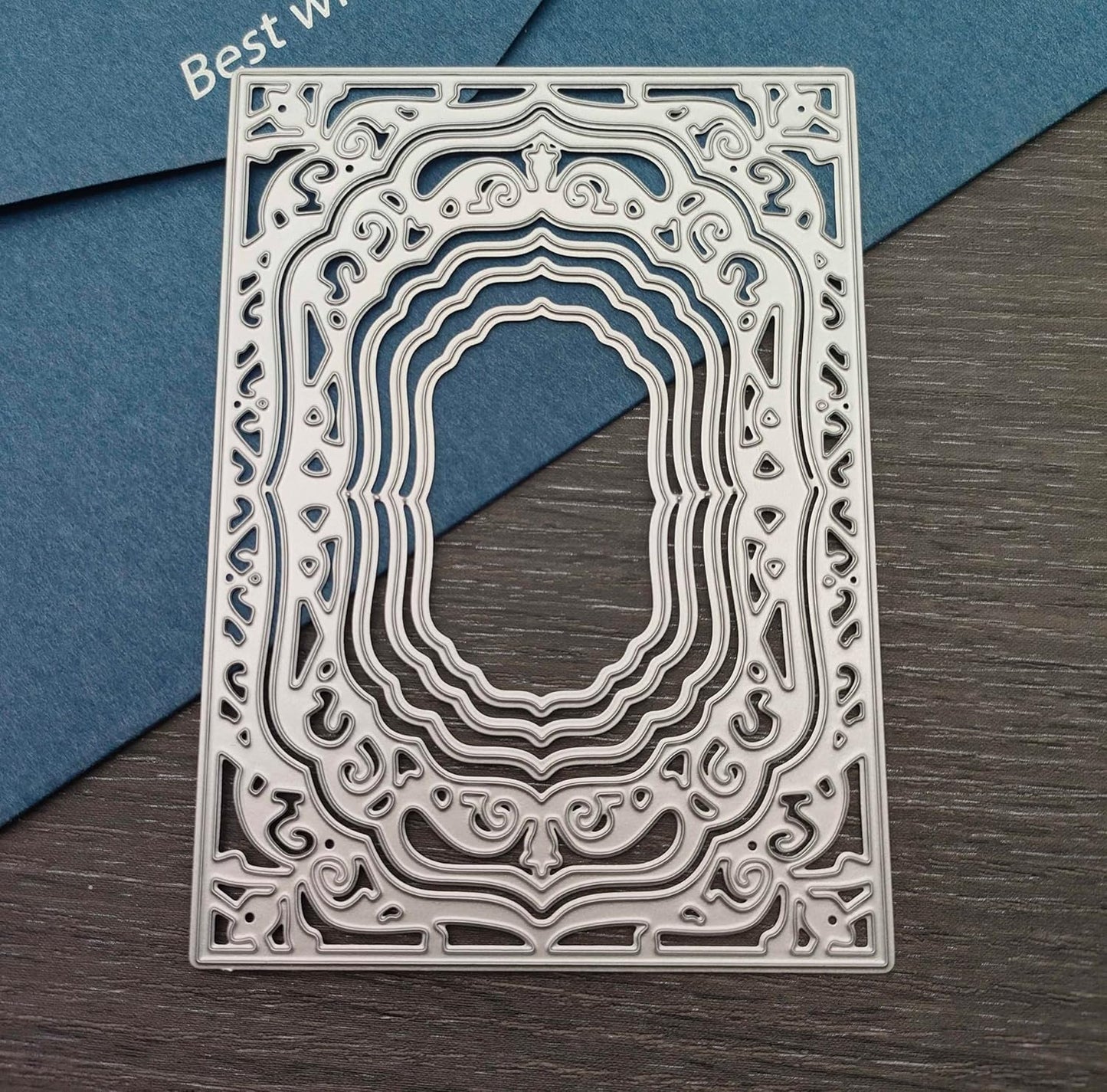 Lace Rectangle Frame Metal Die Cuts,Flower Border Square Frames Layering Label Card Cutting Dies Stencils for Card Making Stencil Embossing Tool Scrapbooking DIY Craft