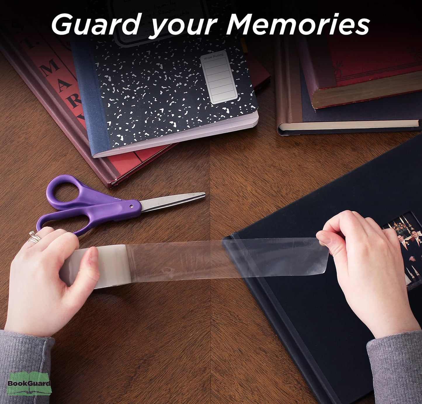 BookGuard 1 Inch Bookbinding Tape, Ideal Library Supplies, Stretchable and Clear Repair Tape - 15 Yard Roll