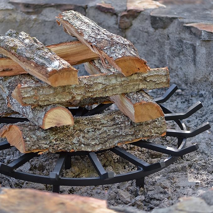SteelFreak Super Heavy Duty Wagon Wheel Firewood Grate for Fire Pit - Made in The USA (40 Inch)