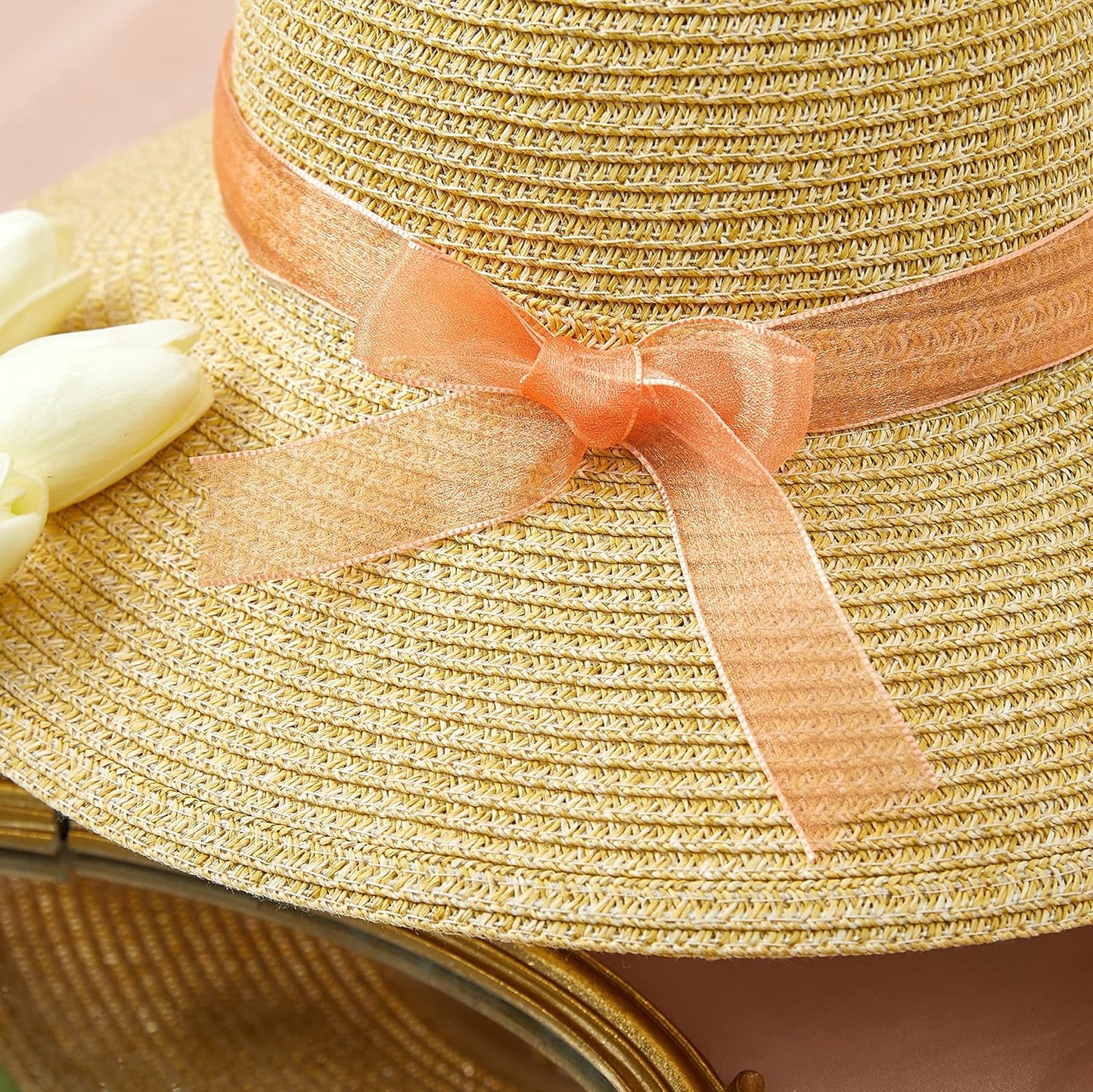 1 Inch Wide Sheer Chiffon Ribbon - Pearl Silk Woven Ribbon Suitable for Gift Wrapping, Wedding Decor, Home Decor, Girl Hair Accessories Handmade DIY (25 Yards/roll) (Tangerine)