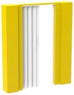 EverBlock 6’ x 7’ Wall Kit with Accordion Door | 3’ x 7’ Doorway | Modular Building Blocks | Wall Display System | Room Divider & Partition | Easy to Connect & Reuse | Indoor & Outdoor Use | Yellow