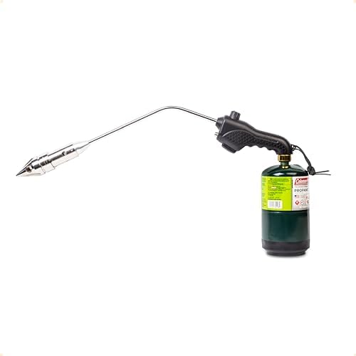 ROCKETFIRE Fire Starter Torch | Perfect Propane Torch Head, Grill Gun, Charcoal Torch | Compatible with Bernzomatic Propane & MAP/PRO Fuels | Stainless Steel Tri-Flame Tip | Fuel NOT Included | Black
