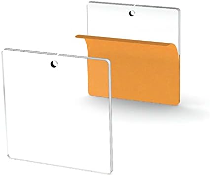 25 Acrylic Square Clear with Hole 1/8" Thick (Select Size) (3.5")
