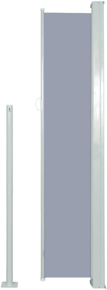 YAFF Retractable Outdoor Folding Privacy Divider, Water & UV Resistant Sun Shade Privacy Wind Screen for Garden, Backyard, Balcony, Terrace 63"x196.9"Gray