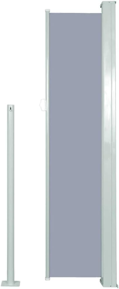 YAFF Retractable Outdoor Folding Privacy Divider, Water & UV Resistant Sun Shade Privacy Wind Screen for Garden, Backyard, Balcony, Terrace 55.1"x118.1" Gray (13.75lbs)
