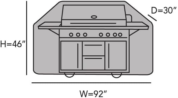 Covermates Grill Cover - Weather Resistant Outdoor Cover, Heavy Duty BBQ Covers for Large Outdoor Kitchen, Elite 300D Polyester, 92 Inch, Khaki