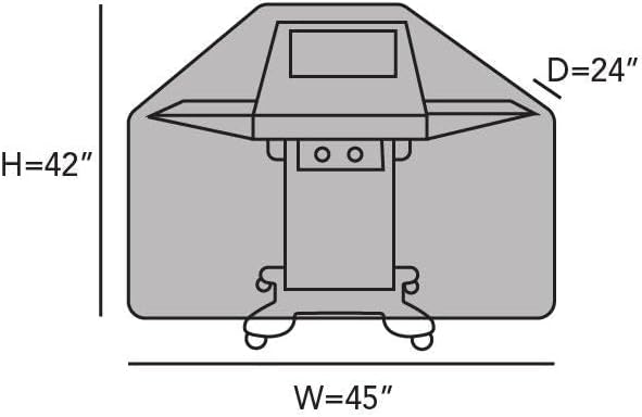 Covermates Grill Cover - Weather Resistant Outdoor Cover, Heavy Duty BBQ Covers for Large Outdoor Kitchen, Classic 12-Guage Vinyl, 45 Inch, Black