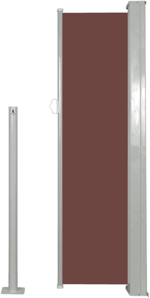 YAFF Retractable Outdoor Folding Privacy Divider, Water & UV Resistant Sun Shade Privacy Wind Screen for Garden, Backyard, Balcony, Terrace 47.2"x118.1" Brown (12.034lbs)