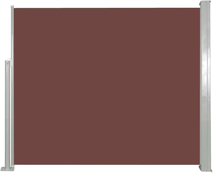 YAFF Retractable Outdoor Folding Privacy Divider, Water & UV Resistant Sun Shade Privacy Wind Screen for Garden, Backyard, Balcony, Terrace 47.2"x118.1" Brown (12.034lbs)
