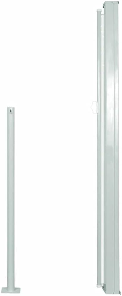 YAFF Retractable Outdoor Folding Privacy Divider, Water & UV Resistant Sun Shade Privacy Wind Screen for Garden, Backyard, Balcony, Terrace 55.1"x118.1" Cream (13.75lbs)