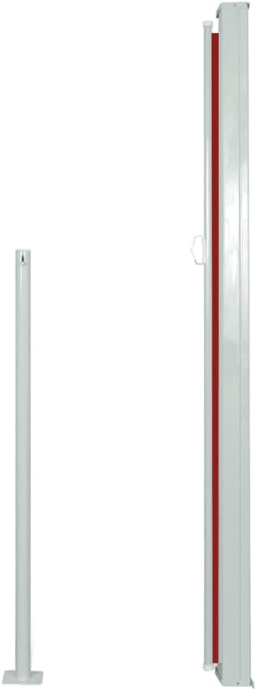 YAFF Retractable Outdoor Folding Privacy Divider, Water & UV Resistant Sun Shade Privacy Wind Screen for Garden, Backyard, Balcony, Terrace 63"x196.9" Red (17.292lbs)
