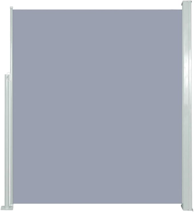 YAFF Retractable Outdoor Folding Privacy Divider, Water & UV Resistant Sun Shade Privacy Wind Screen for Garden, Backyard, Balcony, Terrace 63"x196.9"Gray