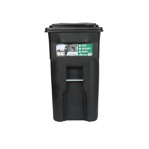 Premium 64 Gallon Black Wheeled Trash Can Bundle – Heavy Duty Municipal-Style Outdoor Garbage Container with Hinged Lid, Odor Control System, Fragrance Packets & Liners for Home, HOA & Commercial Use
