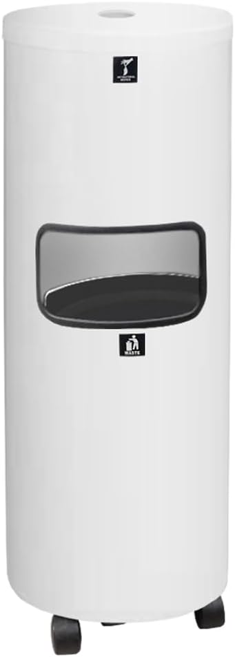 Zahari Home Stainless Steel Floor Stand Wipe Dispenser with Built-in Trash Can. Perfect for Gyms, Schools, Offices. Easy to Move with 360 Rotatable Wheels, White