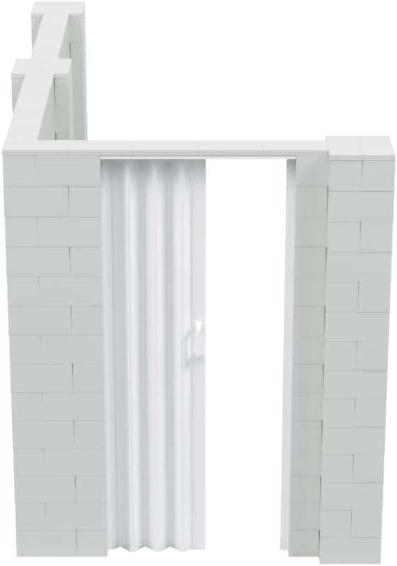 EverBlock 6’ x 10’ x 7’ L-Shaped Wall Kit with Accordion Door | 3’ x 7’ Doorway | Modular Building Blocks | Wall Display | Room Divider & Partition | Reusable | Indoor & Outdoor Use | Dark Gray