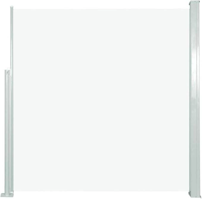 YAFF Retractable Outdoor Folding Privacy Divider, Water & UV Resistant Sun Shade Privacy Wind Screen for Garden, Backyard, Balcony, Terrace 55.1"x118.1" Cream (13.75lbs)
