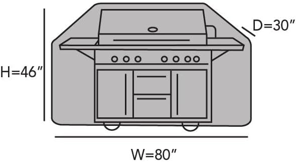 Covermates Grill Cover - Weather Resistant Outdoor Cover, Heavy Duty BBQ Covers for Large Outdoor Kitchen, Elite 300D Polyester, 80 Inch, Charcoal