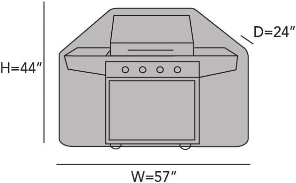 Covermates Grill Cover - Weather Resistant Outdoor Cover, Heavy Duty BBQ Covers for Large Outdoor Kitchen, Elite 300D Polyester, 57 Inch, Khaki