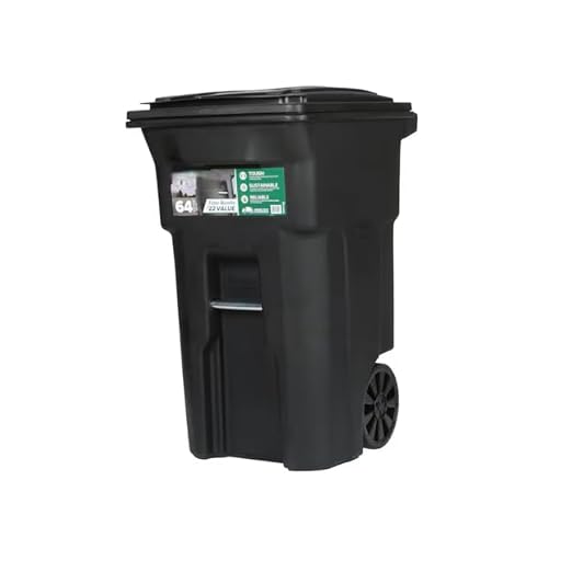 Premium 64 Gallon Black Wheeled Trash Can Bundle – Heavy Duty Municipal-Style Outdoor Garbage Container with Hinged Lid, Odor Control System, Fragrance Packets & Liners for Home, HOA & Commercial Use