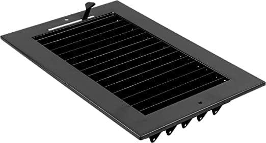 HVAC Premium 14"w X 6"h Adjustable AIR Supply Diffuser - HVAC Vent Cover Sidewall or Ceiling - Grille Register - High Airflow - Black [Outer Dimensions: 15.875"w X 8"h]