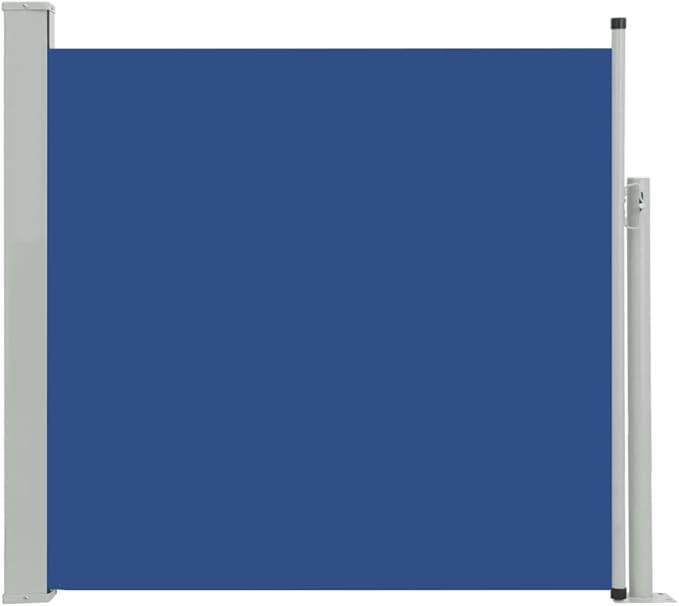 YAFF Patio Retractable Outdoor Folding Privacy Divider, Water & UV Resistant Sun Shade Privacy Wind Screen for Garden, Backyard, Balcony, Terrace 66.9"x118.1" Blue (15.62lbs)