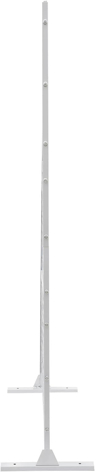 75" H×35" W Decorative Outdoor Privacy Screen with Stand, Outdoor Decor Privacy Fence Screen Metal Fence Panels, Free Standing Metal Divider for Patio Lawn Deck (White-Oval)