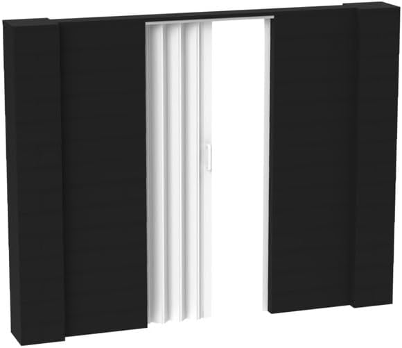 EverBlock 9’ x 7’ Wall Kit with Accordion Door | 3’ x 7’ Doorway | Modular Building Blocks | Wall Display System | Room Divider & Partition | Easy to Connect & Reuse | Indoor & Outdoor Use | Black