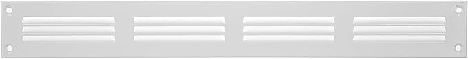 Repa Market 5-Pack Air Vent Cover 16x2 Inch (Outer Dimensions) White Galvanized Steel Louvered Grill Cover with Mesh Screen/Wall or Ceiling Vent/HVAC Register for Indoor and Outdoor Ventilation