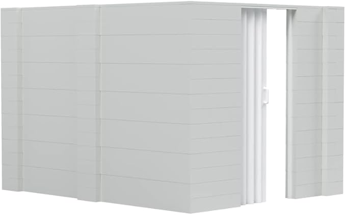 EverBlock 8’ x 10’ x 7’ L-Shaped Wall Kit with Accordion Door | 3’ x 7’ Doorway | Modular Building Blocks | Wall Display | Room Divider & Partition | Reusable | Indoor & Outdoor Use | Green