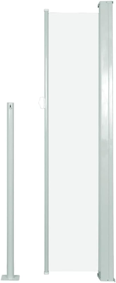 YAFF Retractable Outdoor Folding Privacy Divider, Water & UV Resistant Sun Shade Privacy Wind Screen for Garden, Backyard, Balcony, Terrace 55.1"x118.1" Cream (13.75lbs)