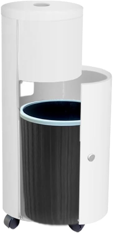 Zahari Home Stainless Steel Floor Stand Wipe Dispenser with Built-in Trash Can. Perfect for Gyms, Schools, Offices. Easy to Move with 360 Rotatable Wheels, White
