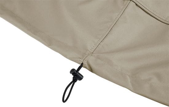 Eevelle Meridian Patio Oval Table Set Cover with Marine Grade Fabric - Outdoor Table Cover - Furniture Set Covers for Dining Table - Easy to Install - (25.5"H x 128"L x 82"W, Khaki)