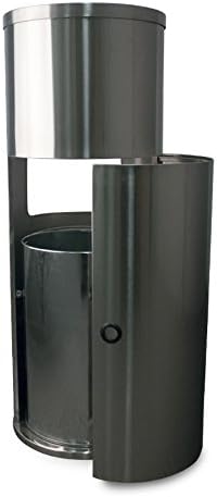 Zogics Floor Stand Gym Wipe Dispenser, Stainless Steel Wipe Dispenser with High Capacity Built-in Trash Can and Back Door Access