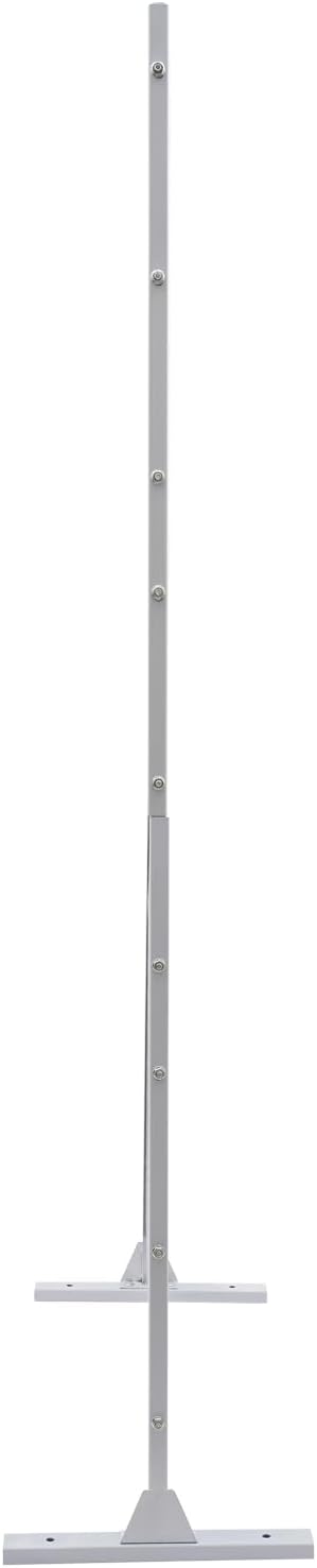 75" H×35" W Decorative Outdoor Privacy Screen with Stand, Outdoor Decor Privacy Fence Screen Metal Fence Panels, Free Standing Metal Divider for Patio Lawn Deck (White-Small Square)