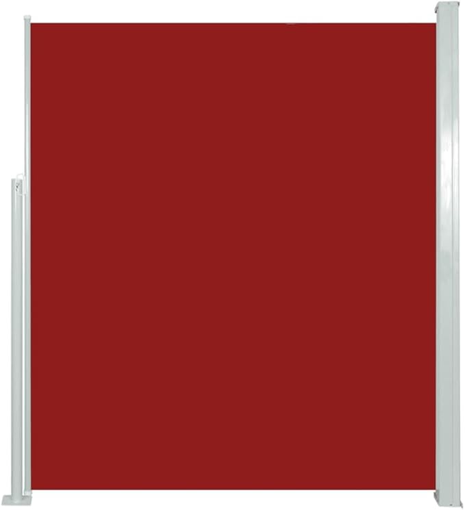 YAFF Retractable Outdoor Folding Privacy Divider, Water & UV Resistant Sun Shade Privacy Wind Screen for Garden, Backyard, Balcony, Terrace 63"x196.9" Red (17.292lbs)
