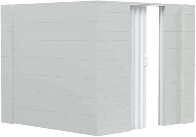 EverBlock 8’ x 8’ x 7’ L-Shaped Wall Kit with Accordion Door | 3’ x 7’ Doorway | Modular Building Blocks | Wall Display | Room Divider & Partition | Reusable | Indoor & Outdoor Use | Blue